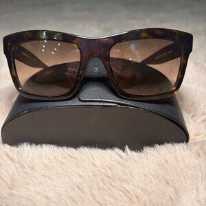 Classic Prada Sunglasses in Brown with Gold Trim